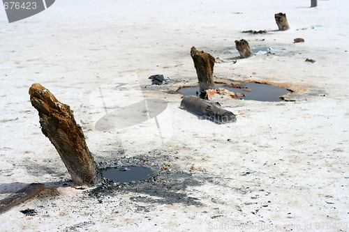 Image of salty lake Baskunchak,Russia