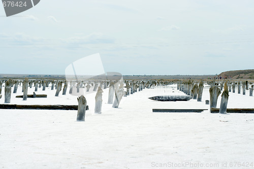 Image of salty lake Baskunchak,Russia