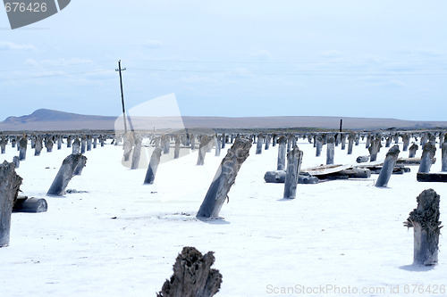 Image of salty lake Baskunchak,Russia