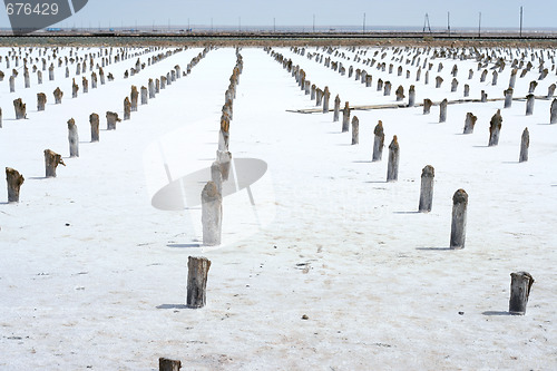 Image of salty lake Baskunchak,Russia