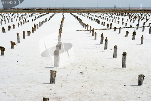 Image of salty lake Baskunchak,Russia