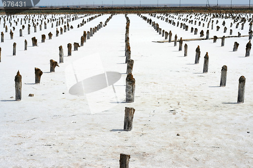 Image of salty lake Baskunchak,Russia