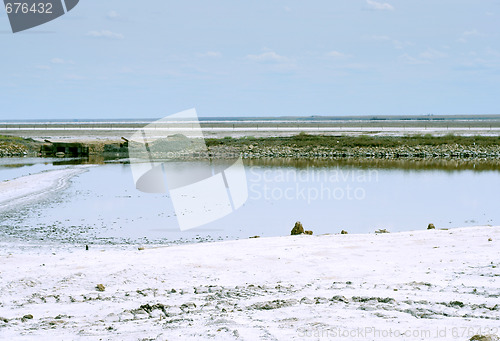 Image of salty lake Baskunchak,Russia