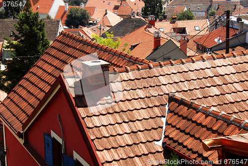 Image of Tiled roof cityscape