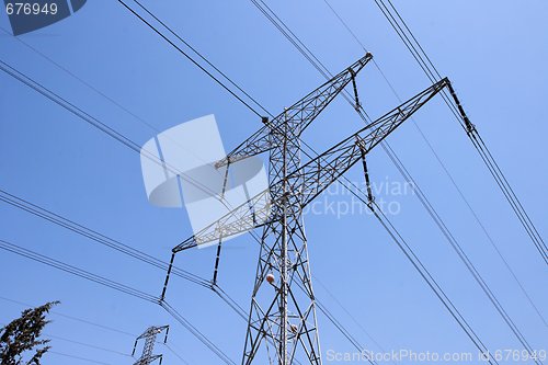 Image of Steel support of overhead power transmission line 