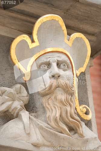 Image of Detail of house facade in Old Town, Gdansk Poland