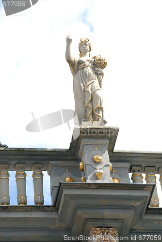 Image of Detail of house facade in Old Town, Gdansk Poland