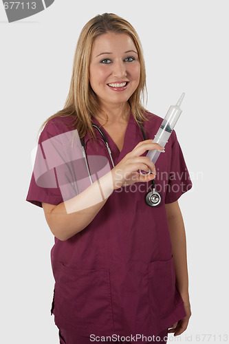 Image of Nurse with big syringe