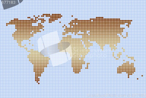 Image of world map from dots