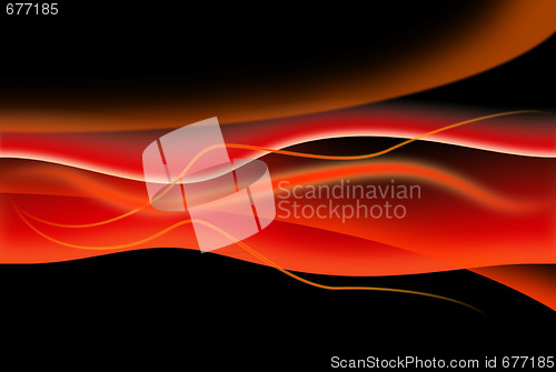 Image of abstract red composition on black background