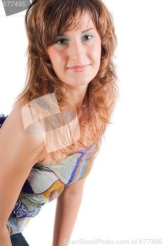 Image of Young beautiful brunette woman