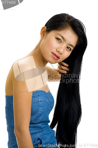 Image of beautiful woman with long hair