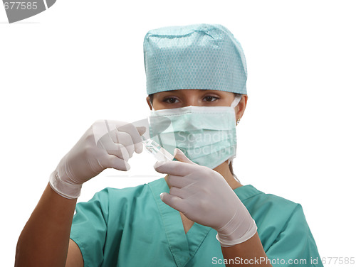 Image of Nurse opening a vial