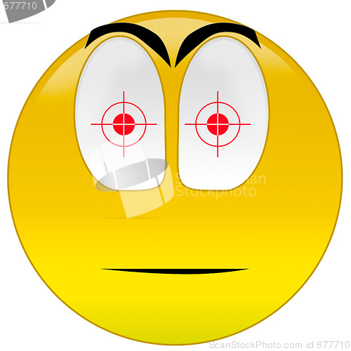 Image of Smiley with target signs at eyes