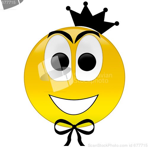 Image of Happy smiley with crown tie