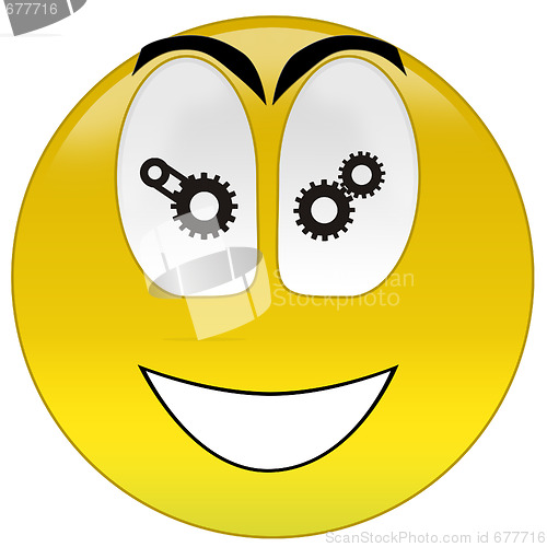 Image of Happy smiley gear signs at eyes