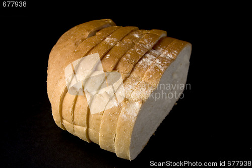Image of Bread on a black background.