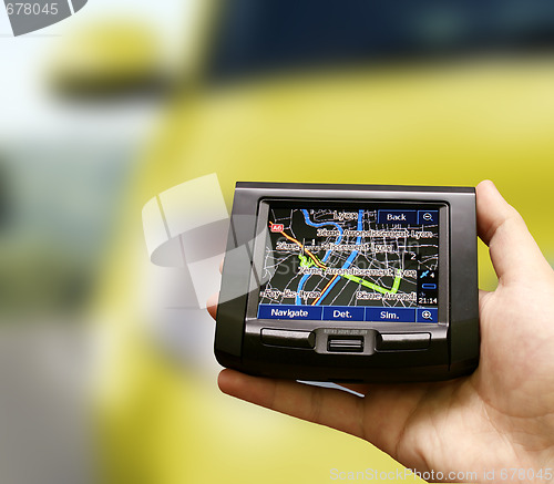 Image of Gps in a man hand.