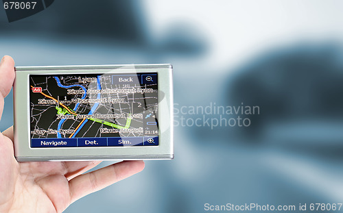 Image of Gps in a man hand.