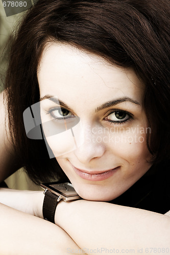 Image of Woman with green eyes