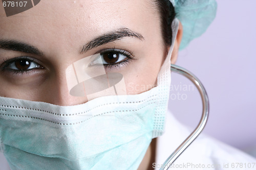 Image of Young doctor with stethoscope.