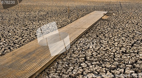 Image of dry cracked lake bed