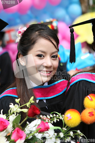 Image of Beautiful Asian university graduate.