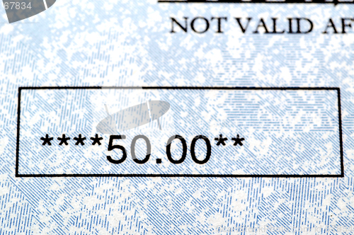 Image of fifty dollar check