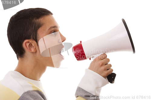 Image of shouting at the megaphone