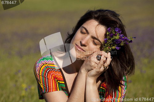 Image of Enjoying fresh spring flowers