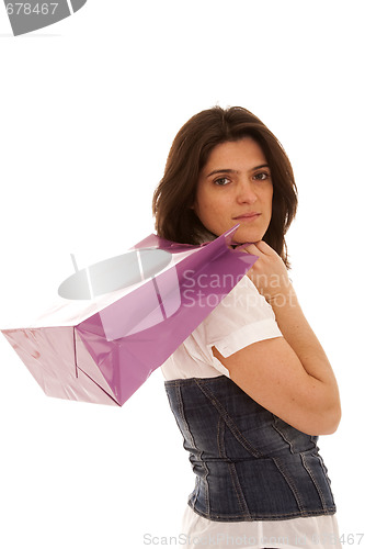 Image of Happy woman after shopping