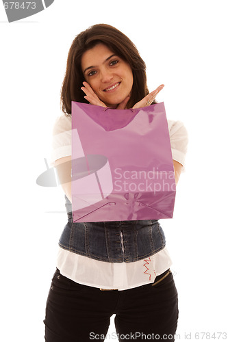 Image of Happy woman after shopping