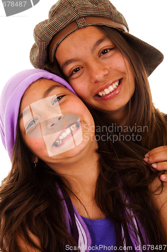 Image of Young happy sisters