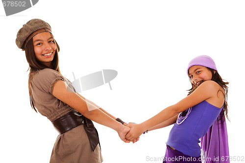Image of Young happy sisters