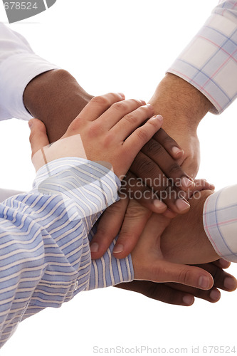 Image of multiracial hands