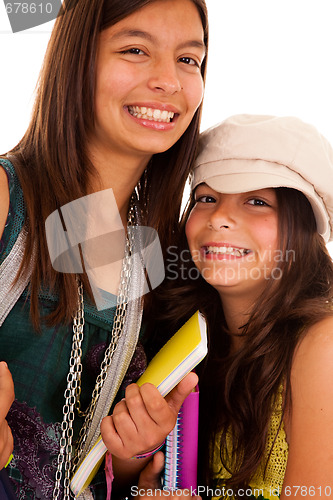 Image of two young student sisters