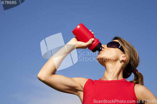 Image of Woman drinking water