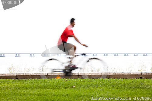 Image of fast biker