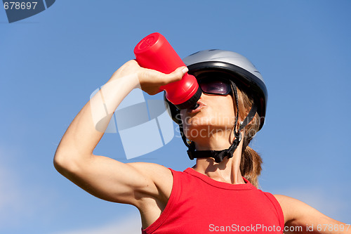 Image of Woman drinking water