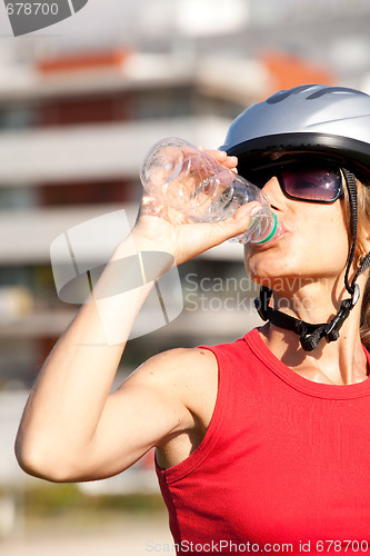 Image of Woman drinking water