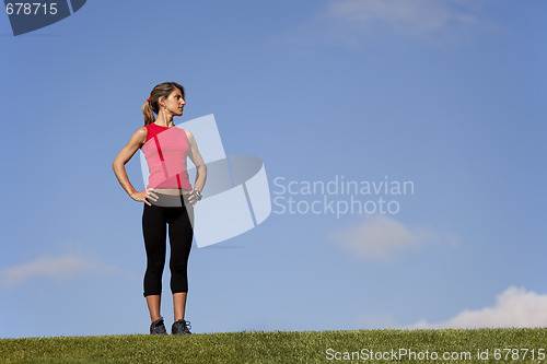 Image of Sport woman at the field