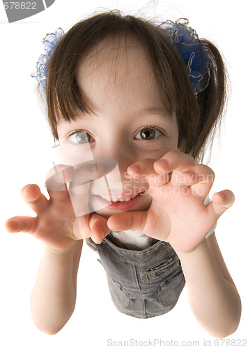 Image of Funny portrait of little girl