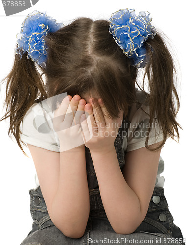 Image of girl closed a person of hands