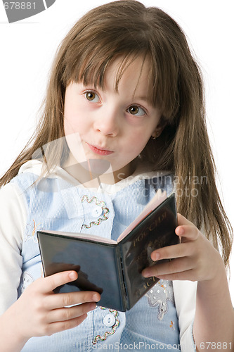 Image of Little girl portrait with  passport