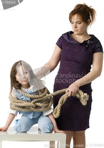 Image of mother punishes daughter