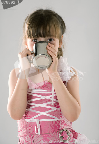 Image of girl drinks from a cup