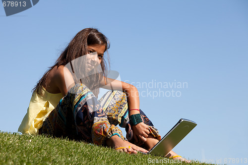 Image of Modern student little girl