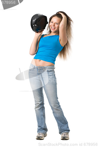 Image of girl with music player
