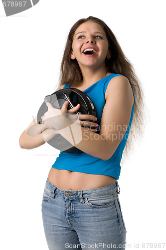 Image of girl with music player