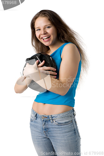 Image of girl with music player